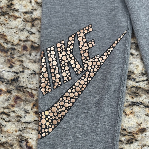 Nike Gray Leggings with Gold Accents - Picture 1 of 7